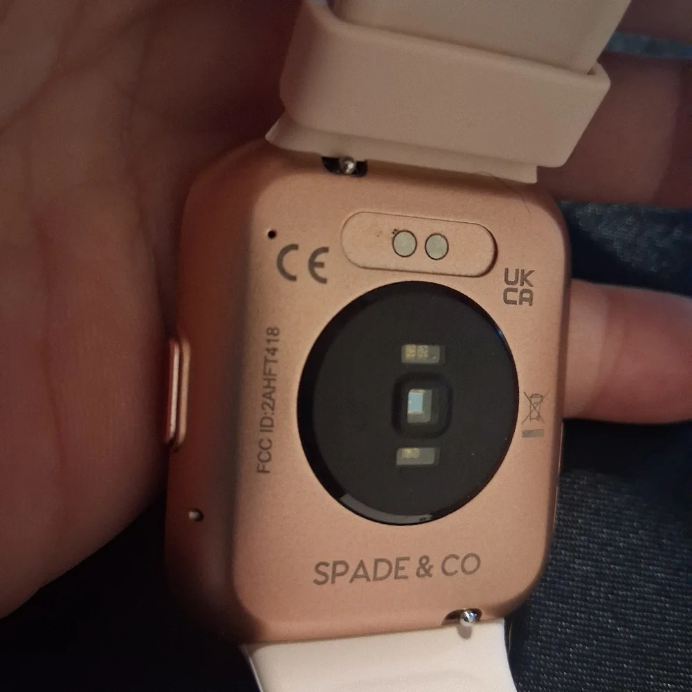 Spade & Co. Smartwatch 3 Rose Gold Pink Silicone Band Charger & Instruction Book